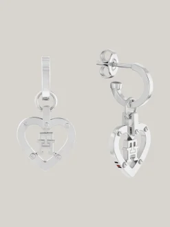 Biżuteria*Tommy Hilfiger Kolczyki Ze Stali Nierdzewnej Z Monogramem TH SILVER