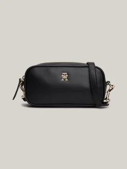 Torebki Na Pasku*Tommy Hilfiger Kompaktowa Torebka Z Monogramem TH BLACK