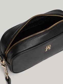 Torebki Na Pasku*Tommy Hilfiger Kompaktowa Torebka Z Monogramem TH BLACK