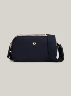 Torebki Na Pasku*Tommy Hilfiger Kompaktowa Torebka Z Sygnowanym Zamkiem SPACE BLUE
