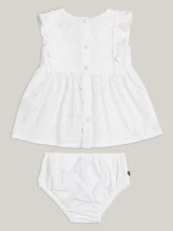 Dziewczynki|Chłopcy*Tommy Hilfiger Komplet: Sukienka Z Krótkim Rękawem I Figi WHITE
