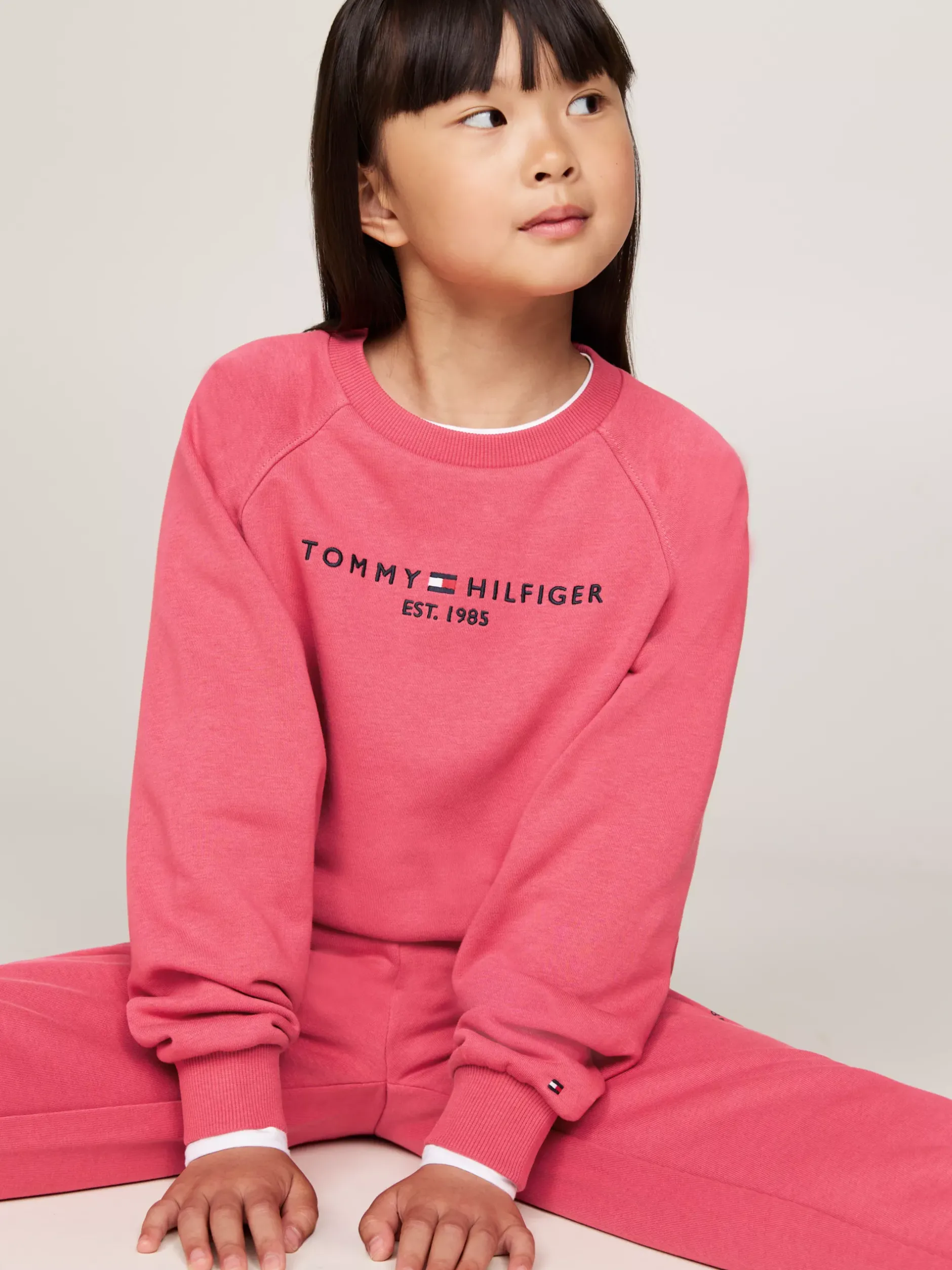 Bluzy Dresowe I Z Kapturem*Tommy Hilfiger Komplet Z Bluzą I Joggerami Z Logo HERITAGE PINK