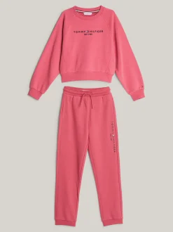 Bluzy Dresowe I Z Kapturem*Tommy Hilfiger Komplet Z Bluzą I Joggerami Z Logo HERITAGE PINK