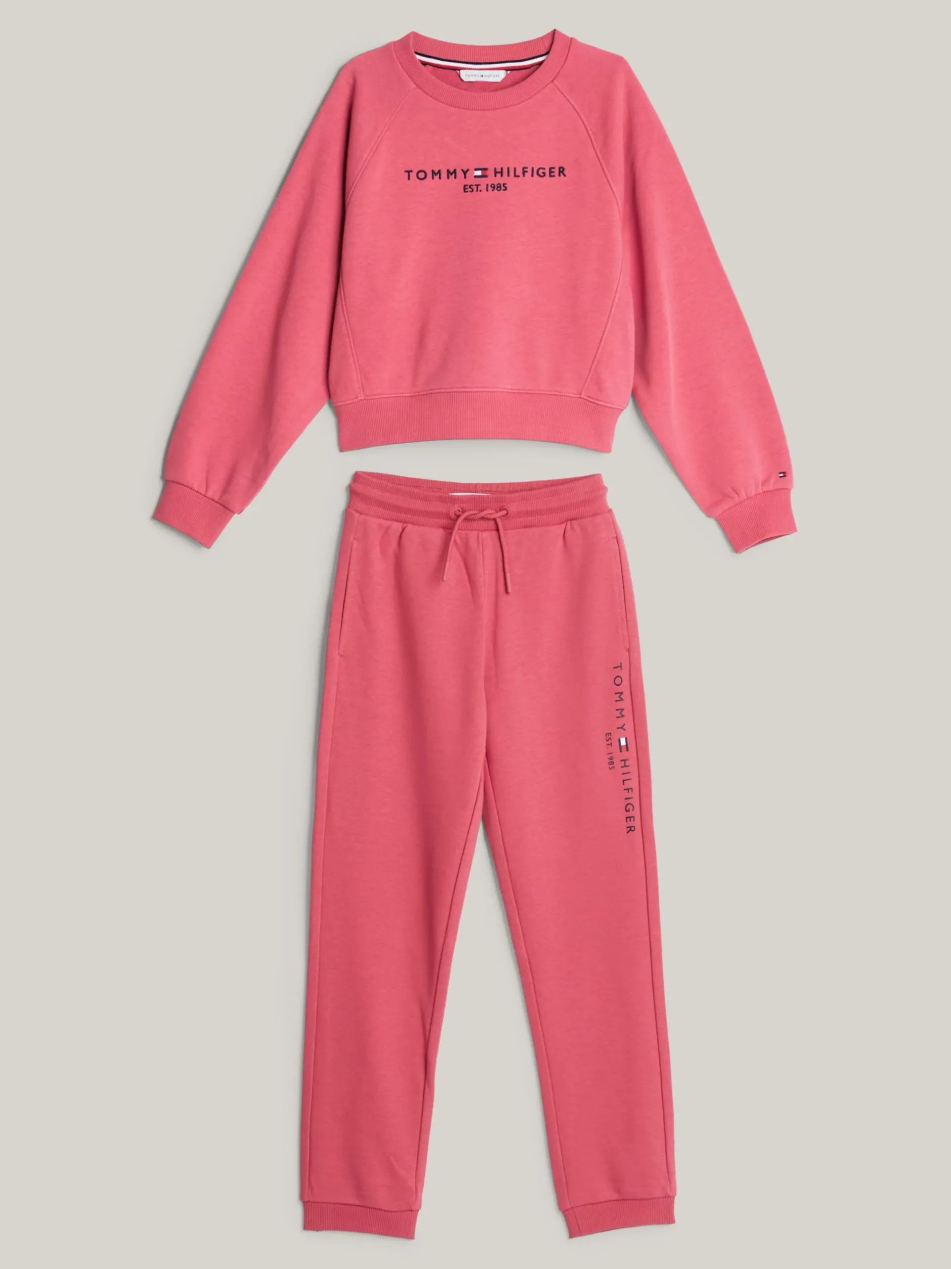 Bluzy Dresowe I Z Kapturem*Tommy Hilfiger Komplet Z Bluzą I Joggerami Z Logo HERITAGE PINK