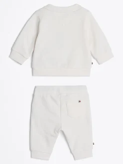 Dziewczynki|Chłopcy*Tommy Hilfiger Komplet Z Bluzą I Joggerami Z Logo ANCIENT WHITE