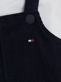 Dziewczynki|Chłopcy*Tommy Hilfiger Komplet Ze Sztruksowymi Ogrodniczkami DESERT SKY
