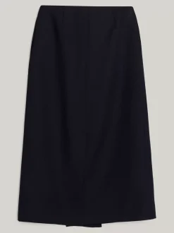 Spódnice*Tommy Hilfiger Kopertowa Spódnica Midi Z Czystej Wełny DESERT SKY
