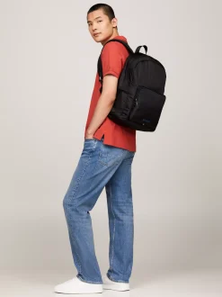 Plecaki*Tommy Hilfiger Kopułowy Plecak Z Logo Hilfiger Monotype BLACK