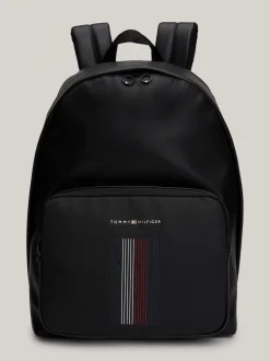 Plecaki*Tommy Hilfiger Kopułowy Plecak Z Metalowym Logo BLACK