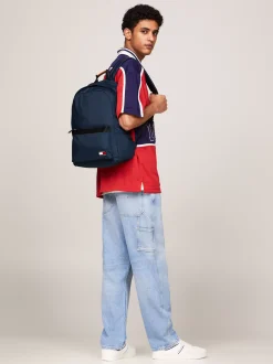 Plecaki*Tommy Hilfiger Kopułowy Plecak Z Naszywką Essential DARK NIGHT NAVY