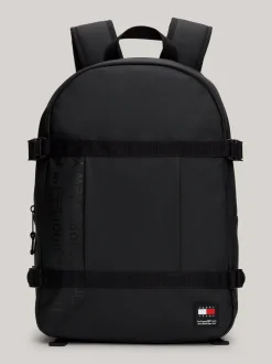 Plecaki*Tommy Hilfiger Kopułowy Plecak Z Parcianym Paskiem Essential BLACK