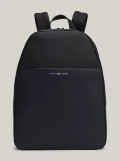 Plecaki*Tommy Hilfiger Kopułowy Skórzany Plecak TH Business BLACK