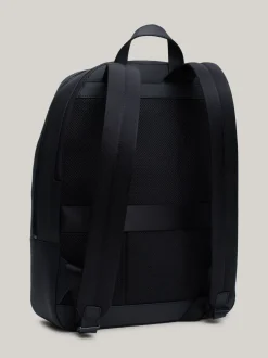 Plecaki*Tommy Hilfiger Kopułowy Skórzany Plecak TH Business BLACK