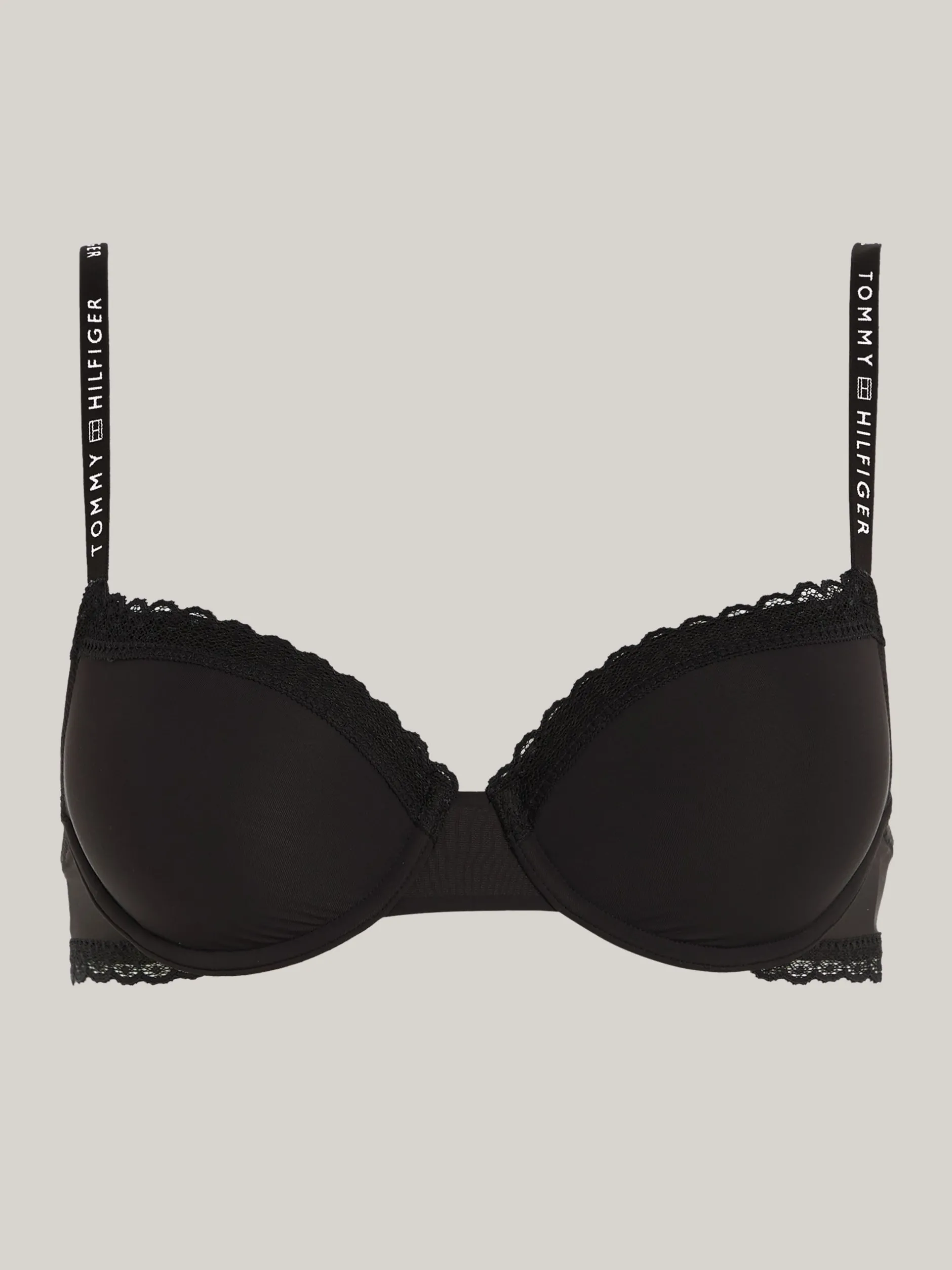 Biustonosze|Bielizna*Tommy Hilfiger Koronkowy Biustonosz Z Miseczkami Half-cup BLACK