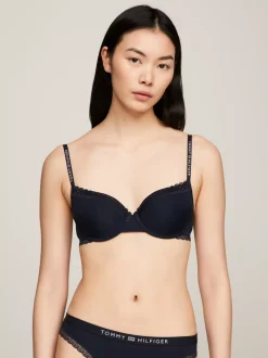Biustonosze|Bielizna*Tommy Hilfiger Koronkowy Biustonosz Z Miseczkami Half-cup DESERT SKY