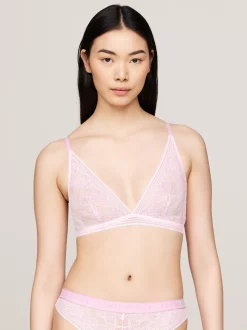 Biustonosze|Bielizna*Tommy Hilfiger Koronkowy Stanik Bez Podszewki Z Logo TH PEARLY PINK