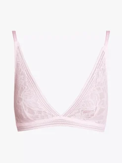 Biustonosze|Bielizna*Tommy Hilfiger Koronkowy Stanik Bez Podszewki Z Logo TH PEARLY PINK