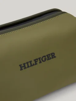 Kosmetyczki*Tommy Hilfiger Kosmetyczka Z Monotypowym Logo Hilfiger UTILITY OLIVE