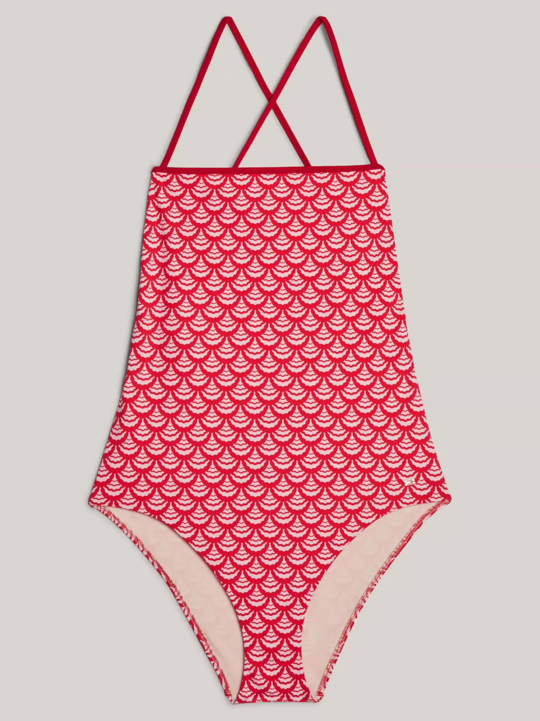 Stroje Kąpielowe*Tommy Hilfiger Kostium Kąpielowy Z Muszelkowym Nadrukiem OVERSIZED GEO WAVE PRIMARY RED