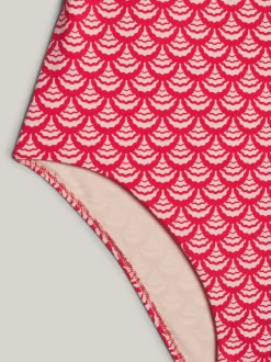 Stroje Kąpielowe*Tommy Hilfiger Kostium Kąpielowy Z Muszelkowym Nadrukiem OVERSIZED GEO WAVE PRIMARY RED
