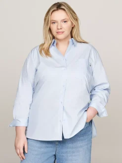 Koszule & Bluzki*Tommy Hilfiger Koszula Curve O Kroju Oversize BREEZY BLUE