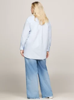 Koszule & Bluzki*Tommy Hilfiger Koszula Curve O Kroju Oversize BREEZY BLUE
