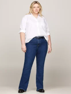 Koszule & Bluzki*Tommy Hilfiger Koszula Curve O Kroju Oversize TH OPTIC WHITE