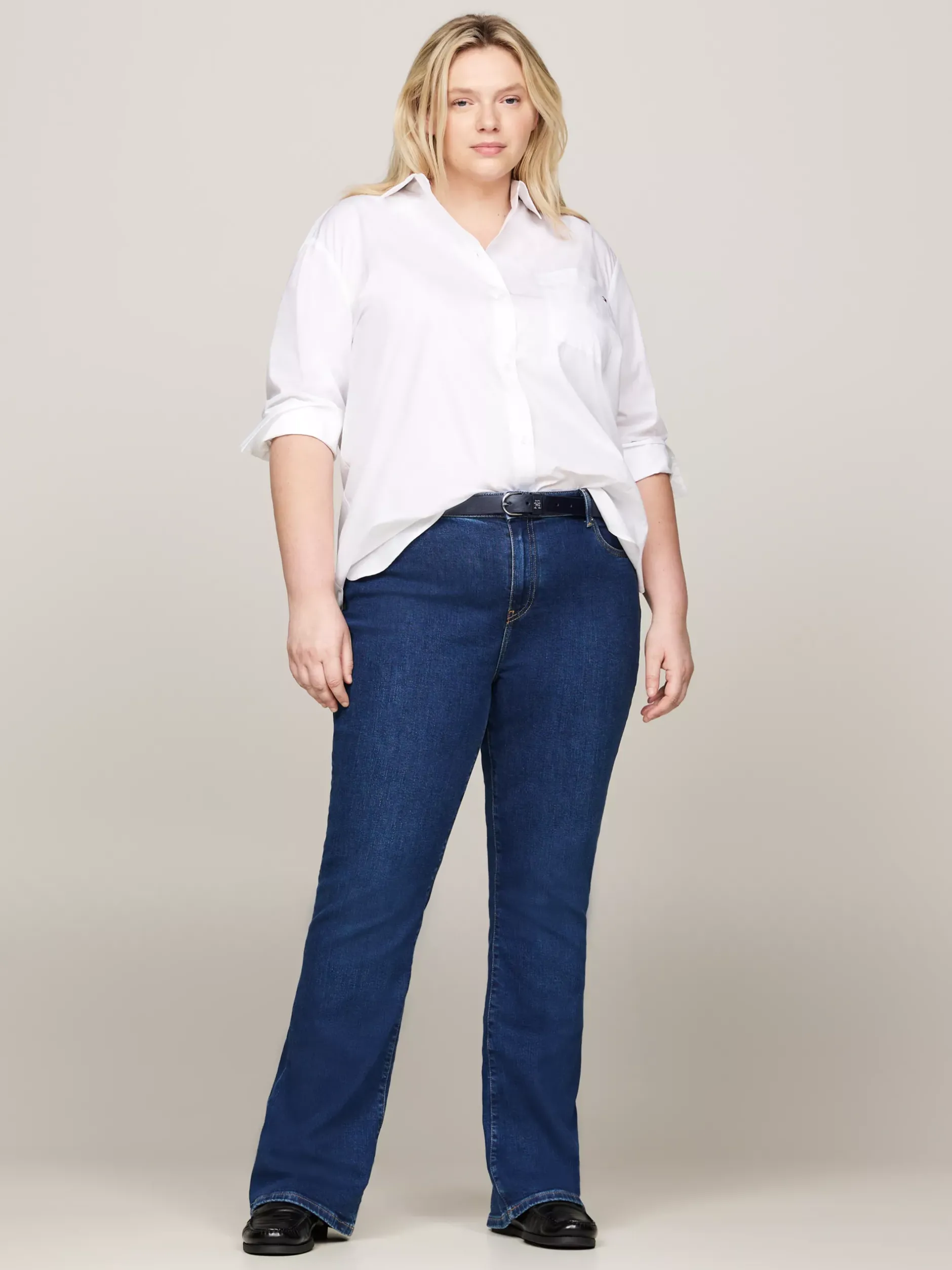 Koszule & Bluzki*Tommy Hilfiger Koszula Curve O Kroju Oversize TH OPTIC WHITE