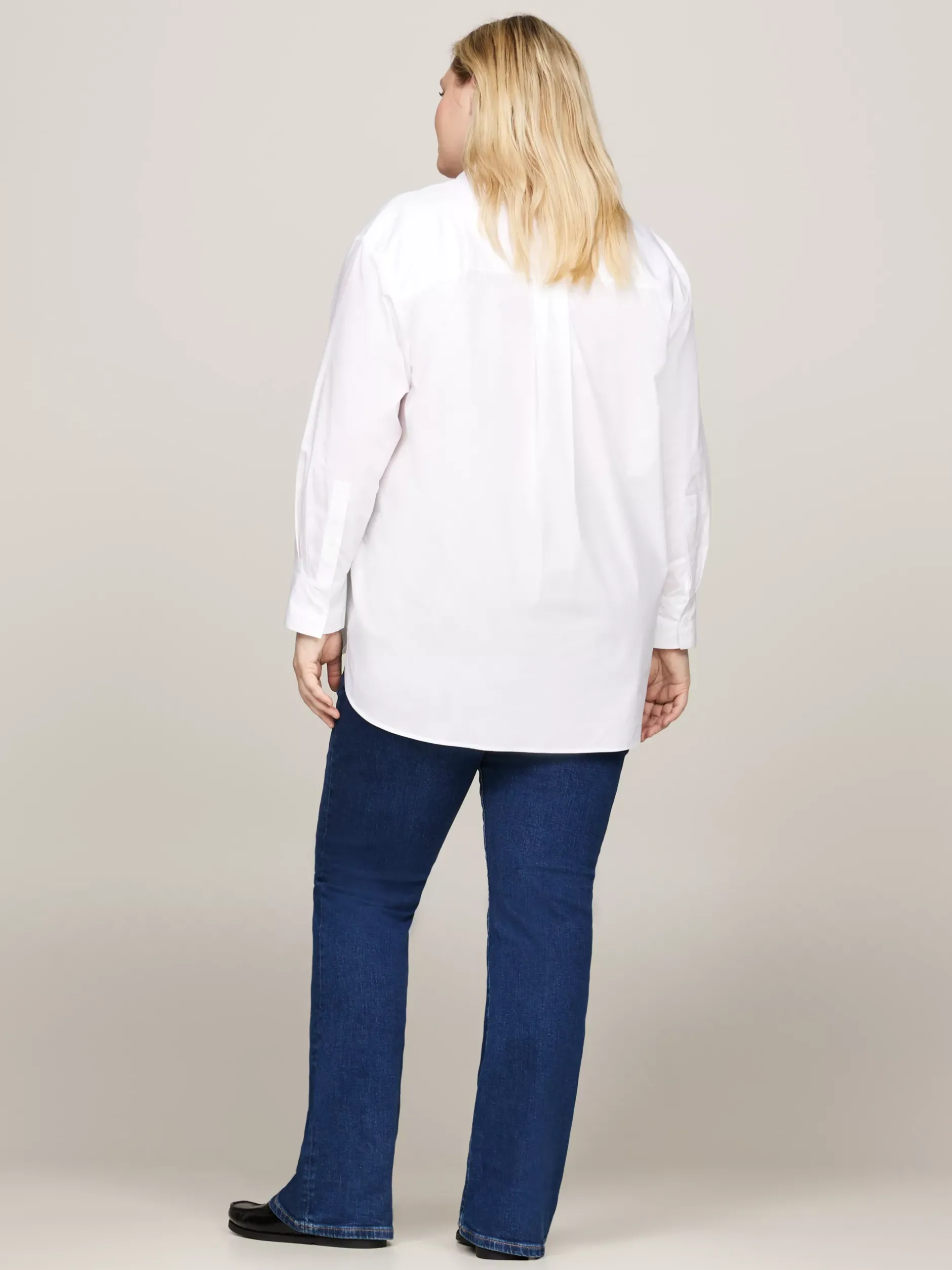 Koszule & Bluzki*Tommy Hilfiger Koszula Curve O Kroju Oversize TH OPTIC WHITE