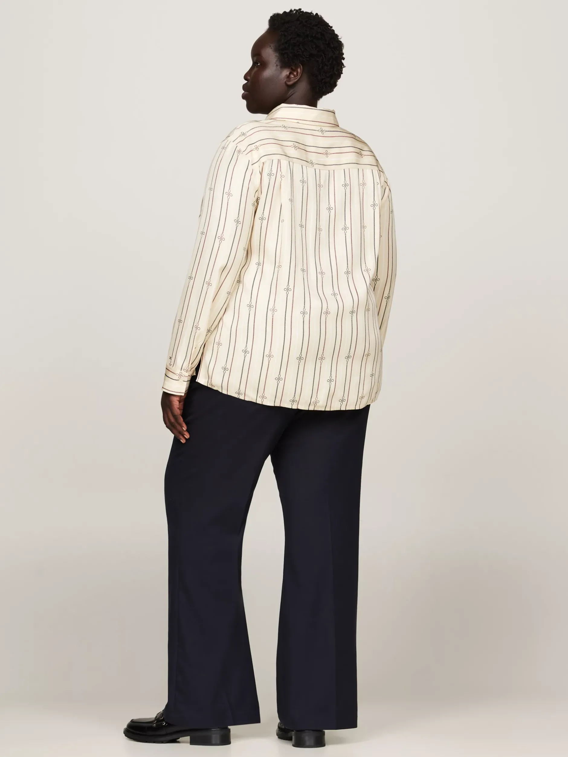 Koszule & Bluzki*Tommy Hilfiger Koszula Curve O Regularnym Kroju MULTI ROPE KNOT STP/ COUNTRY IVORY