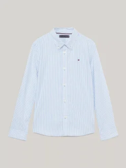 Koszule*Tommy Hilfiger Koszula Essential Flex W Delikatne Prążki COPENHAGEN BLUE / WHITE