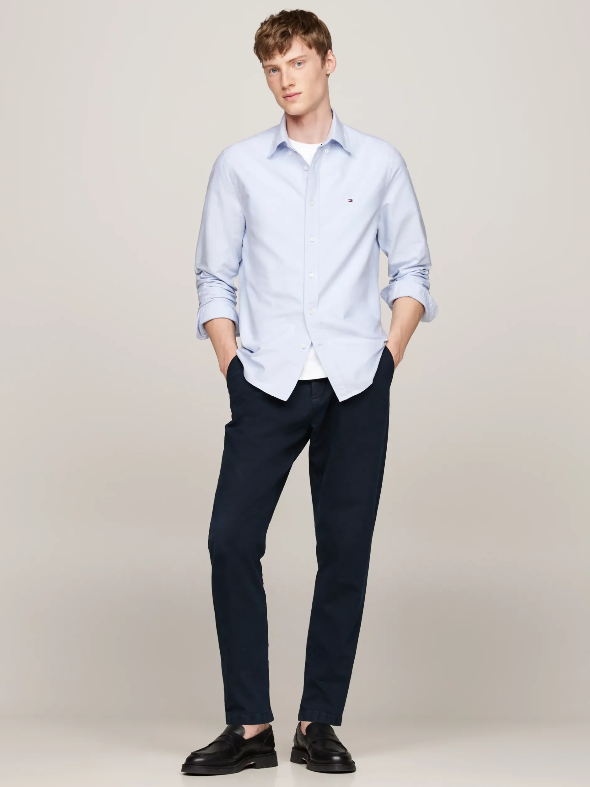 Koszule*Tommy Hilfiger Koszula Heritage Z Bawełny Oxford CLOUDY BLUE