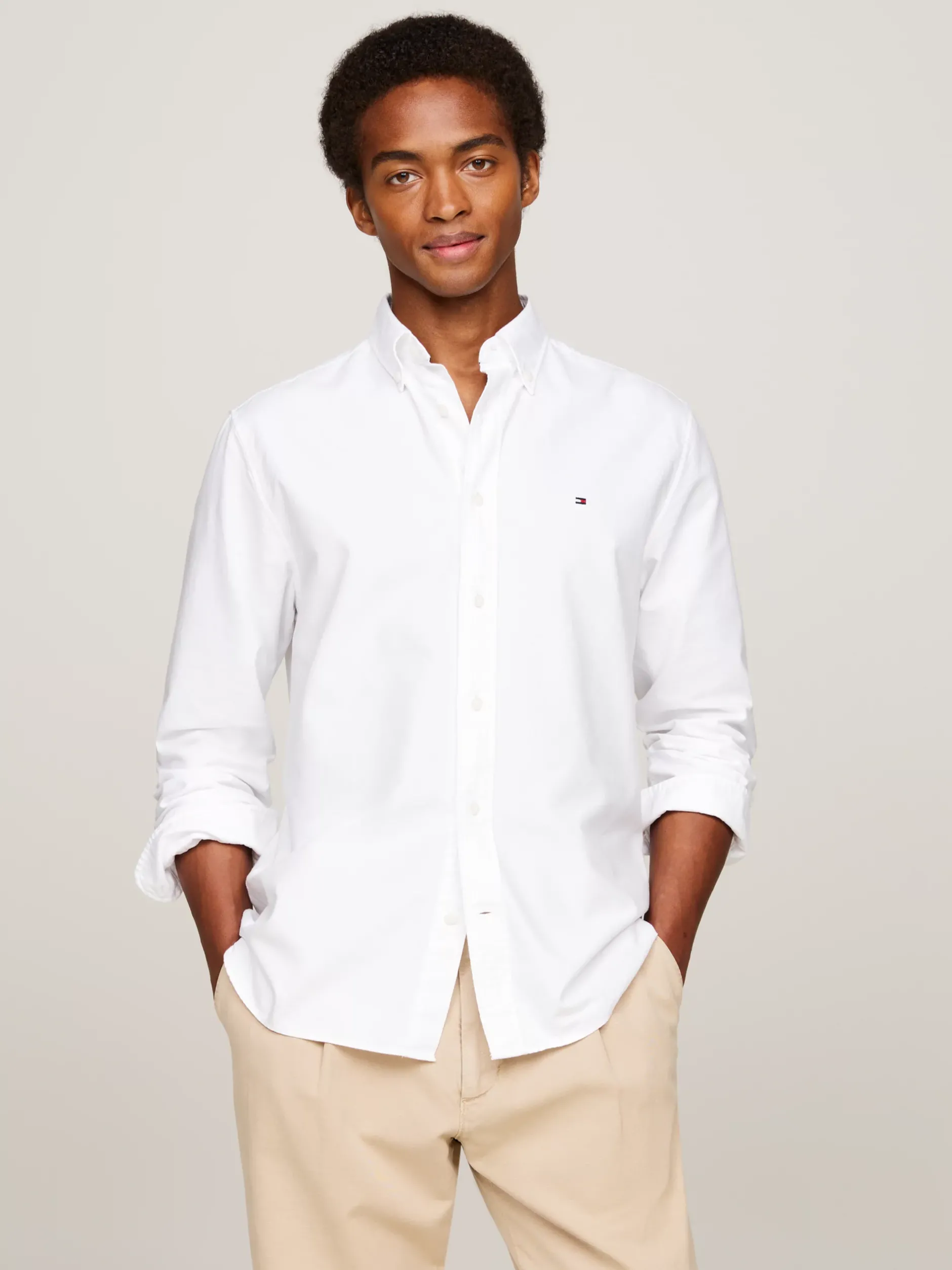 Koszule*Tommy Hilfiger Koszula Heritage Z Bawełny Oxford OPTIC WHITE