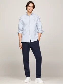 Koszule*Tommy Hilfiger Koszula Heritage Z Bawełny Oxford W Paski SHIRT BLUE / WHITE