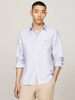 Koszule*Tommy Hilfiger Koszula Heritage Z Bawełny Oxford W Paski ROYAL BLUE / WHITE