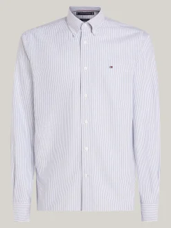 Koszule*Tommy Hilfiger Koszula Heritage Z Bawełny Oxford W Paski ROYAL BLUE / WHITE