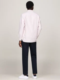 Koszule*Tommy Hilfiger Koszula Heritage Z Bawełny Oxford W Paski TERRA RED / WHITE