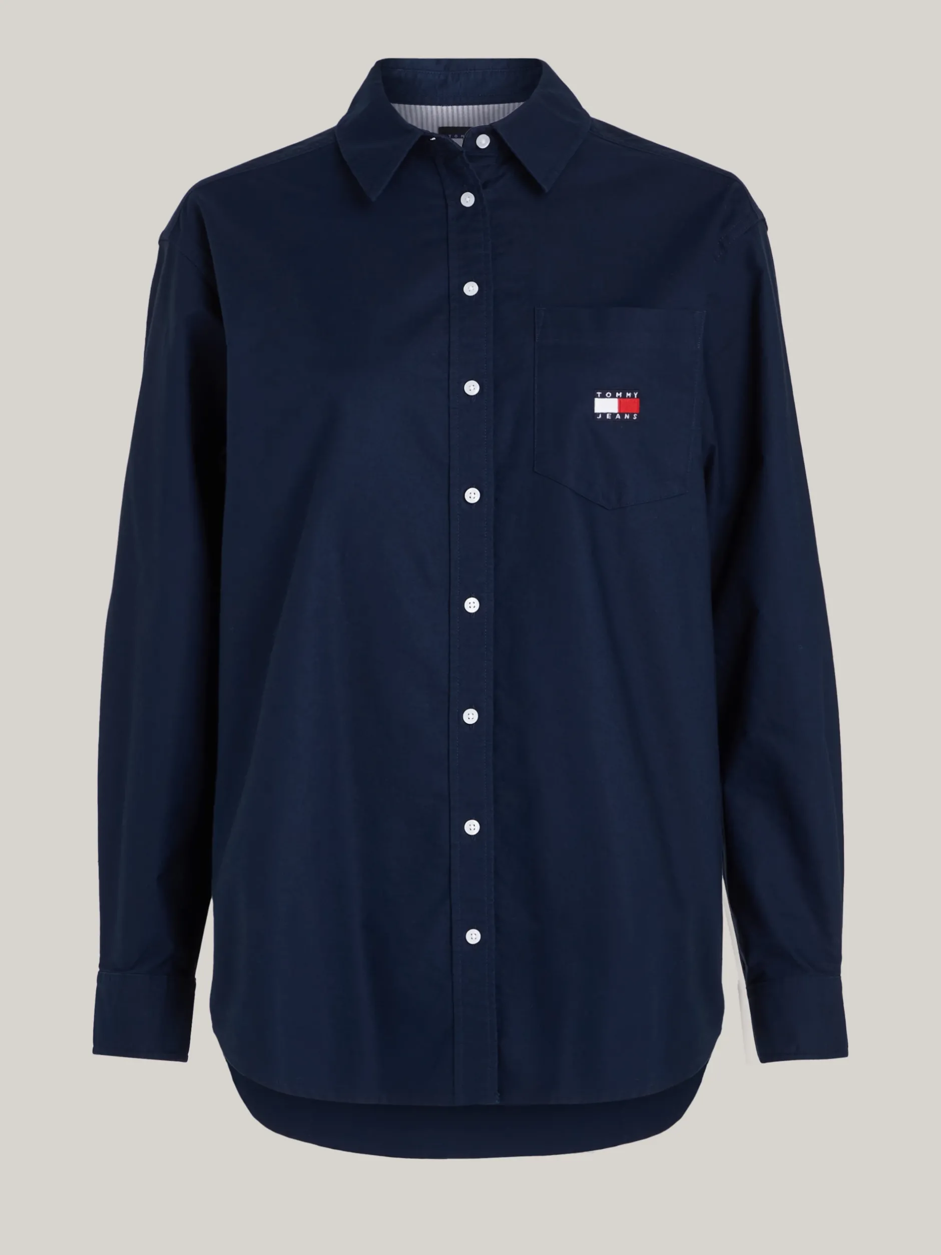 Koszule & Bluzki*Tommy Hilfiger Koszula O Kroju Boyfriend Z Naszywką DARK NIGHT NAVY