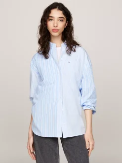 Koszule & Bluzki*Tommy Hilfiger Koszula O Kroju Oversize W Paski VESSEL BLUE / MULTI