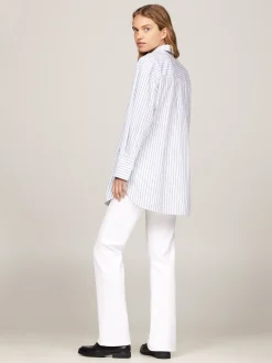 Koszule & Bluzki*Tommy Hilfiger Koszula O Kroju Oversize W Paski CLASSIC SHIRTING STP/ VESSEL BLUE