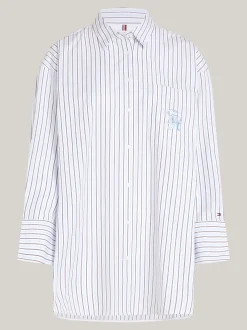 Koszule & Bluzki*Tommy Hilfiger Koszula O Kroju Oversize W Paski CLASSIC SHIRTING STP/ VESSEL BLUE