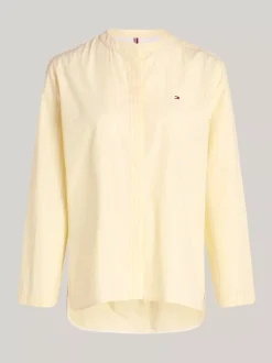 Koszule & Bluzki*Tommy Hilfiger Koszula O Luźnym Kroju Curve Bez Kołnierza STRIPE/ LEMON ZEST/ ECRU
