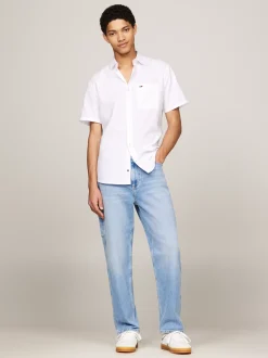 Koszule*Tommy Hilfiger Koszula O Regularnym Kroju Z Krótkim Rękawem WHITE