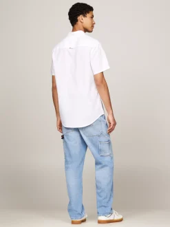 Koszule*Tommy Hilfiger Koszula O Regularnym Kroju Z Krótkim Rękawem WHITE