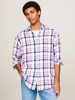 Koszule*Tommy Hilfiger Koszula O Regularnym Kroju We Wzór W Kratę WHITE CHECK