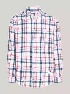 Koszule*Tommy Hilfiger Koszula O Regularnym Kroju We Wzór W Kratę WHITE CHECK