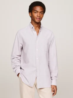 Koszule*Tommy Hilfiger Koszula O Regularnym Kroju W Prążki DARK MAGMA / MULTI