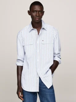 Koszule*Tommy Hilfiger Koszula O Regularnym Kroju BLUE/WHITE
