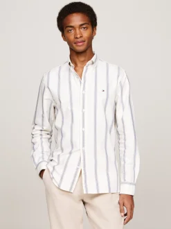 Koszule*Tommy Hilfiger Koszula O Regularnym Kroju W Cieniowane Paski ANCIENT WHITE/DARK NAVY/DARK MAGMA