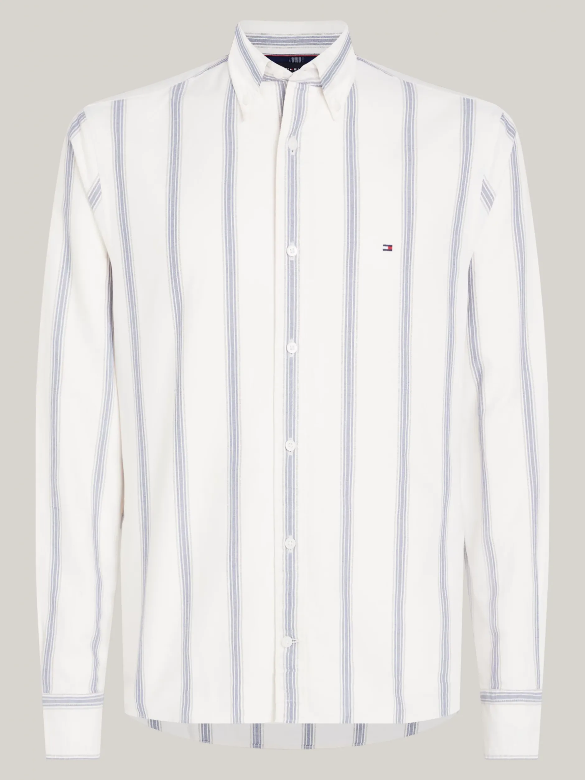 Koszule*Tommy Hilfiger Koszula O Regularnym Kroju W Cieniowane Paski ANCIENT WHITE/DARK NAVY/DARK MAGMA